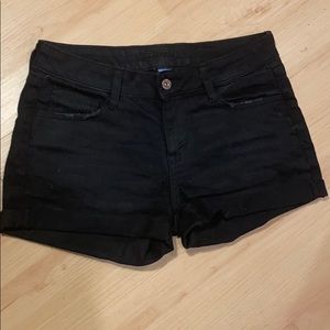 Juniors black jean shorts